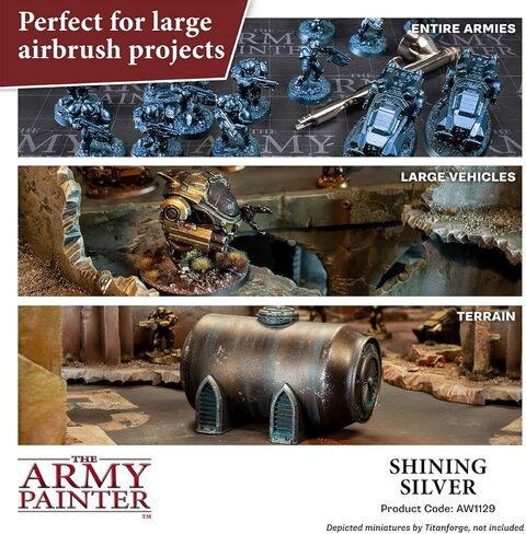 The Army Painter Warpaint Air Metallics Shining Silver - Acrylic Non-Toxic Heavily Pigmented Water Based Paint for Tabletop Roleplaying, Boardgames, and Wargames Miniature Model Painting in Saudi Arabia