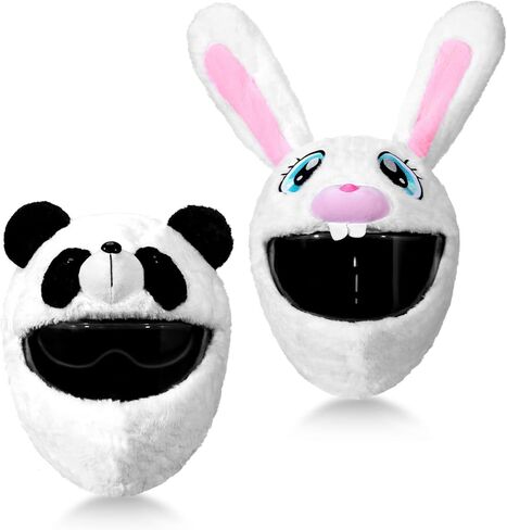 2 Pcs Motorcycle Helmet Cover Cute Bunny Panda Helmet Cover Funny Helmet Decoration Motorcycle Helmet Dust Cap for Rides and Gifts (Helmet Not Included) in Kuwait