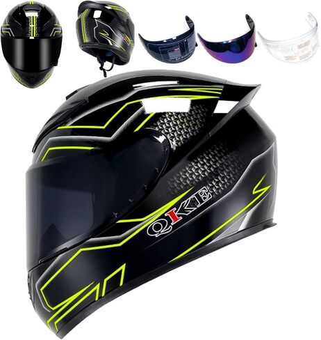 Full Face Motorcycle Helmet Racing Motocross Helmets with Pinlock Compatible Clear&Tinted Visors DOT Model Approved Street Bike Helmet in Saudi Arabia