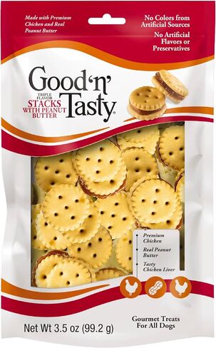 Good ‘n’ Tasty Triple Flavor Stacks with Cheese, 9 Ounces, Bite Sized Snacks for Dogs with Premium Chicken and Real Cheese in Saudi Arabia