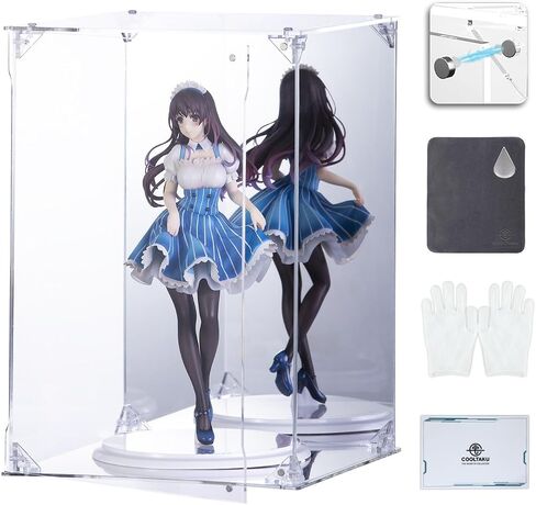 Acrylic Display Case, Mirrored Back and Base, UV Protected, Front Door with Magnetic Buckle, Display Box, Dustproof Showcase for Figures, Collections, Models toys (10x10x12 inch, 25x25x30 cm) in Saudi Arabia