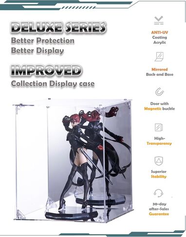 Acrylic Display Case, Mirrored Back and Base, UV Protected, Front Door with Magnetic Buckle, Display Box, Dustproof Showcase for Figures, Collections, Models toys (10x10x12 inch, 25x25x30 cm) in Saudi Arabia