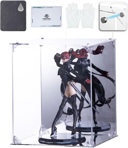 Acrylic Display Case, Mirrored Back and Base, UV Protected, Front Door with Magnetic Buckle, Display Box, Dustproof Showcase for Figures, Collections, Models toys (10x10x12 inch, 25x25x30 cm) in Saudi Arabia