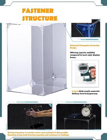 Acrylic Display Case, Mirrored Back and Base, UV Protected, Front Door with Magnetic Buckle, Display Box, Dustproof Showcase for Figures, Collections, Models toys (10x10x12 inch, 25x25x30 cm) in Saudi Arabia