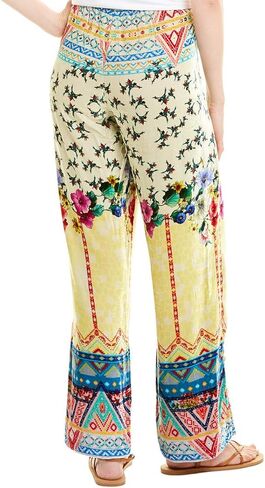 بنطلون نسائي من Johnny Was مصنوع من الحرير المخملي برباط مع طباعة متعددة الألوان in Kuwait