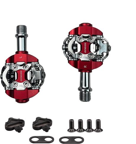 دواسات الدراجة الجبلية بدون مشبك متوافقة مع دواسات محمل ختم الألومنيوم المصبوبة من Shimano SPD CNC Cr-Mo مع مرابط - سهلة التركيب والخروج in Kuwait
