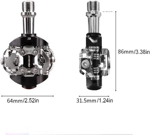 دواسات الدراجة الجبلية بدون مشبك متوافقة مع دواسات محمل ختم الألومنيوم المصبوبة من Shimano SPD CNC Cr-Mo مع مرابط - سهلة التركيب والخروج in Kuwait