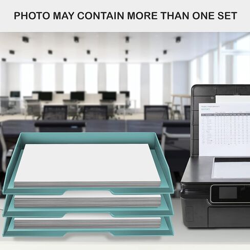 Acrimet Stackable Letter Tray Single Side Load Plastic Desktop File Organizer (Solid Green Color) (1 Unit) in Saudi Arabia