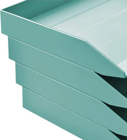 Acrimet Stackable Letter Tray Single Side Load Plastic Desktop File Organizer (Solid Green Color) (1 Unit) in Saudi Arabia