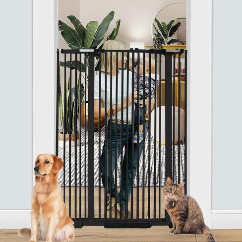 59 Inch Extra Tall Cat Pet Gate for Doorway, 30.31"-44.07" Auto Close Pet Gate, Safety Pet Gates Child Gate for Stairs, Doorway, House (59 Inch) in Saudi Arabia
