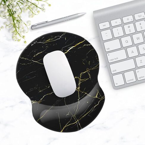 Mouse Pad with Support, Pain Relief Ergonomic Mouse Pad, Comfortable Computer Mouse Pad Wrist Rest with Non-Slip PU Base for Home Office Working Studying Gaming (Aesthetic Moon) in Saudi Arabia
