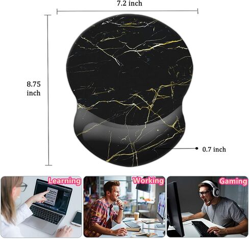 Mouse Pad with Support, Pain Relief Ergonomic Mouse Pad, Comfortable Computer Mouse Pad Wrist Rest with Non-Slip PU Base for Home Office Working Studying Gaming (Aesthetic Moon) in Saudi Arabia