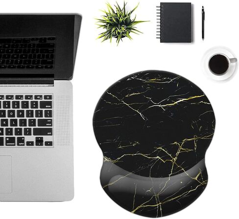 Mouse Pad with Support, Pain Relief Ergonomic Mouse Pad, Comfortable Computer Mouse Pad Wrist Rest with Non-Slip PU Base for Home Office Working Studying Gaming (Aesthetic Moon) in Saudi Arabia