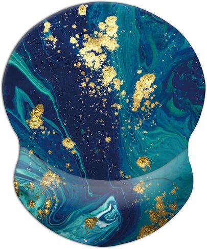 Mouse Pad with Support, Pain Relief Ergonomic Mouse Pad, Comfortable Computer Mouse Pad Wrist Rest with Non-Slip PU Base for Home Office Working Studying Gaming (Aesthetic Moon) in Saudi Arabia