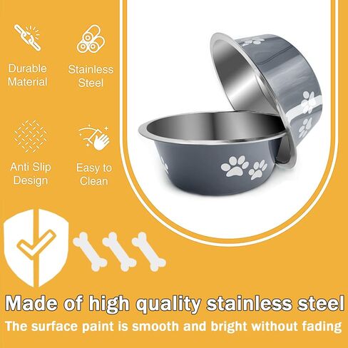 Stainless Steel Dog Bowls,SOUXU Non Slip Pet Feeder Bowl,Water Food Bowls for Medium Large Dogs(Pack of 2) in Saudi Arabia
