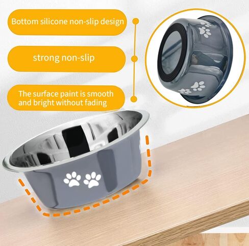 Stainless Steel Dog Bowls,SOUXU Non Slip Pet Feeder Bowl,Water Food Bowls for Medium Large Dogs(Pack of 2) in Saudi Arabia