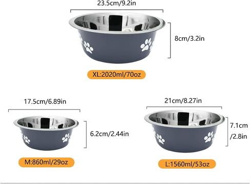 Stainless Steel Dog Bowls,SOUXU Non Slip Pet Feeder Bowl,Water Food Bowls for Medium Large Dogs(Pack of 2) in Saudi Arabia