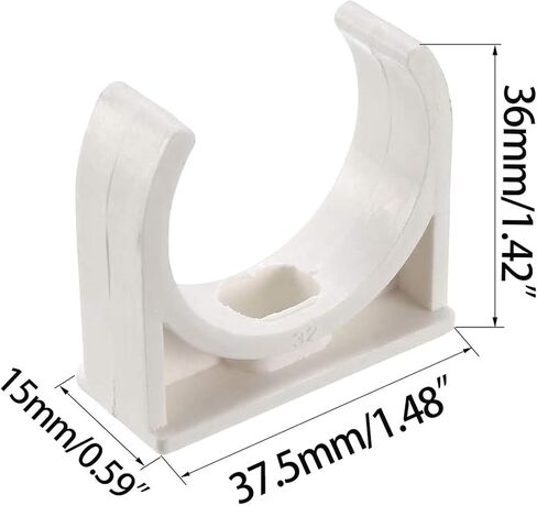 40 Pcs U-Shaped PVC Water Pipe Clamps Clips, U-Shaped Buckles Fit for 1/2" (20mm) Water Pipes,Water Supply and TV Trays Tubing Hose Hanger Support Pex Tubing （White 20mm） in Saudi Arabia