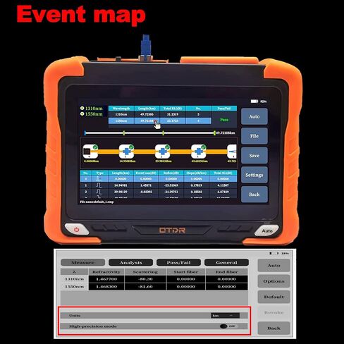 7 inches Touch Screen SM Optic Fiber OTDR Optical Time Domain Reflectometer 1310/1550nm 32/30dBm Tester Built-in VFL OPM LS (YC-6200-S0) in Saudi Arabia
