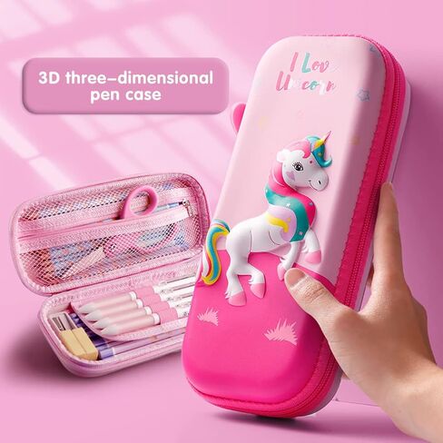 Cute Pencil Case for Girls 3D Cartoon Storage Pouch Pen Holder for School Kids Children's Student Stationery Box Red in Saudi Arabia