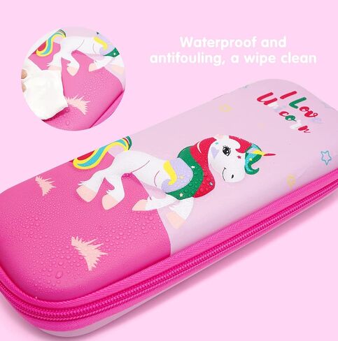 Cute Pencil Case for Girls 3D Cartoon Storage Pouch Pen Holder for School Kids Children's Student Stationery Box Red in Saudi Arabia