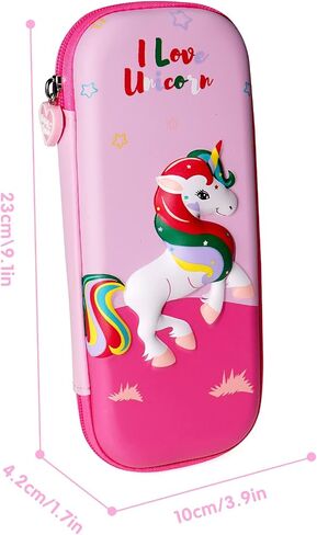 Cute Pencil Case for Girls 3D Cartoon Storage Pouch Pen Holder for School Kids Children's Student Stationery Box Red in Saudi Arabia