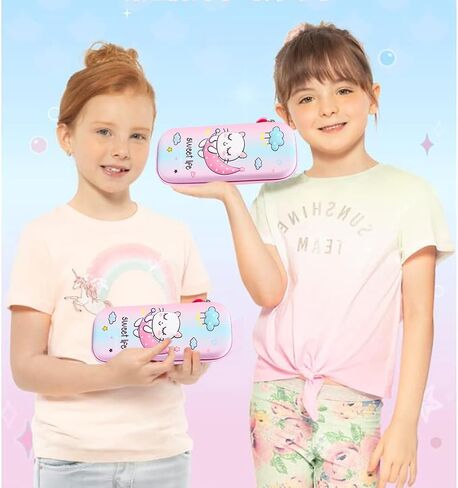Cute Pencil Case for Girls 3D Cartoon Storage Pouch Pen Holder for School Kids Children's Student Stationery Box Red in Saudi Arabia