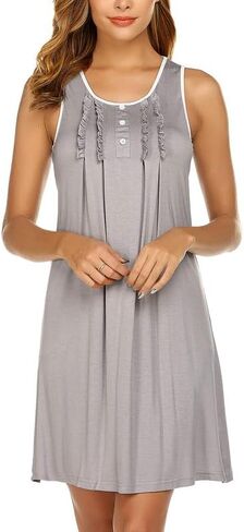 Ekouaer Women's Nightgown Sleeveless Sleepshirt Sexy Sleepdress Sleepwear S-XXL in Saudi Arabia
