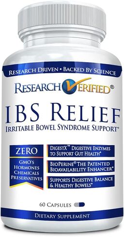 تم التحقق من الأبحاث في علاج القولون العصبي: تخفيف سريع وآمن وفعال من متلازمة القولون العصبي - مع البيوبيرين والإنزيمات الهاضمة الطبيعية للمساعدة على الهضم وتقليل إزعاج البطن، 180 كبسولة in Kuwait