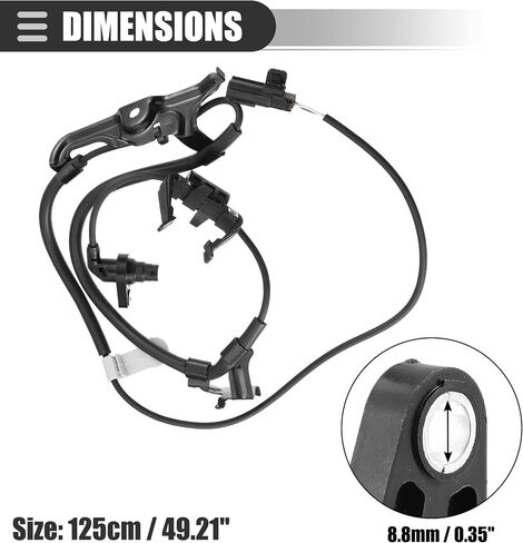 مستشعر ABS أمامي يسار من Motoforti، مستشعر سرعة العجلة، لسيارة Toyota Sienna 2.7L 2WD Base LE 2011-2012، بلاستيك، 89543-08050، أسود in Saudi Arabia