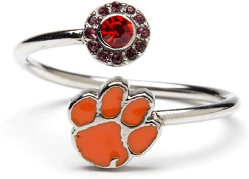 Stone Armory Clemson Gifts and Tigers Accessories for Women - Orange Clemson Paw Ring with Crystals - Hypoallergenic and Adjustable Sizes 5-12 - Clemson Tigers Gifts in Saudi Arabia