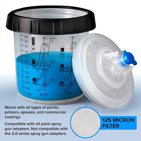 SAVITO Paint Cups 40 Pack For Hvlp Spray Gun And Automotive Paint Works Perfect With Automotive Paint Gun Includes 40 Disposable Cups 1 Hard Cup 10 Sealing Rings Bonus 10 Masks in Saudi Arabia
