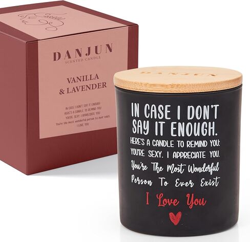 Vanilla & Lavender Scented Soy Candle - 10oz - Wooden Base & Gift Box Included - Ideal Gift for Anniversary - Birthday Gifts for Her or Him in Saudi Arabia