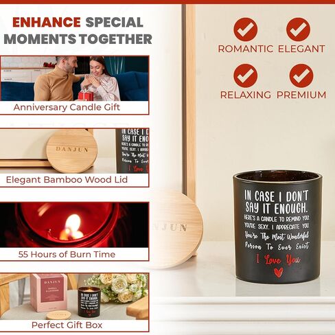 Vanilla & Lavender Scented Soy Candle - 10oz - Wooden Base & Gift Box Included - Ideal Gift for Anniversary - Birthday Gifts for Her or Him in Saudi Arabia