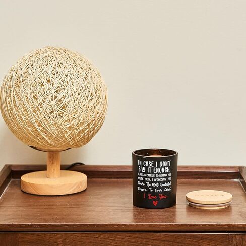 Vanilla & Lavender Scented Soy Candle - 10oz - Wooden Base & Gift Box Included - Ideal Gift for Anniversary - Birthday Gifts for Her or Him in Saudi Arabia