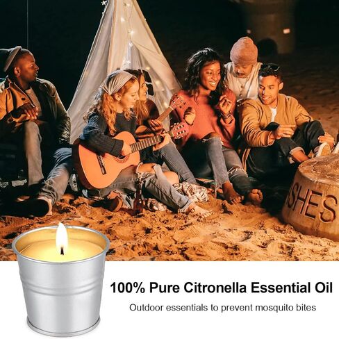 Facio Candles Outdoor Indoor 8 Pack Scented Candles Set Bulk Made with Soy Wax Bucket and Essential Oils for Garden Patio Yard Home Balcony, 8 Pack Citronella Candles in Saudi Arabia