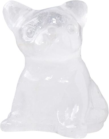 Runyangshi Natural Crystal Kiwi Jasper Carvings 1.18" Crystal Puppy Dog Figurine Hand-Carved Healing Crystal Statues Puppy Bulldog Decorations Reiki Home Decor in Saudi Arabia