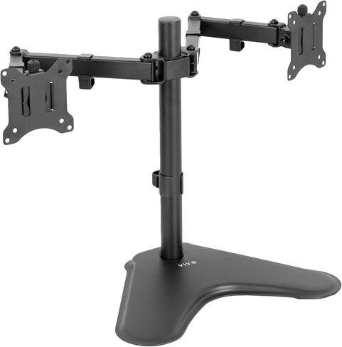 VIVO Dual 13 to 30 inch LCD Monitor Desk Stand with Base, Fully Adjustable Freestanding Mount with Tilt and Swivel | Holds 2 Screens with Max VESA 100x100, STAND-V200F in Saudi Arabia
