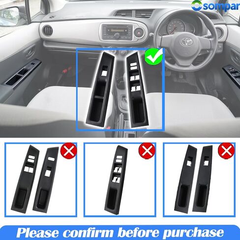 Front Left Master Power Window Switch Bezel Trim Compatible with Toyota Yaris 2Doors 2012 2013 2014 in Saudi Arabia