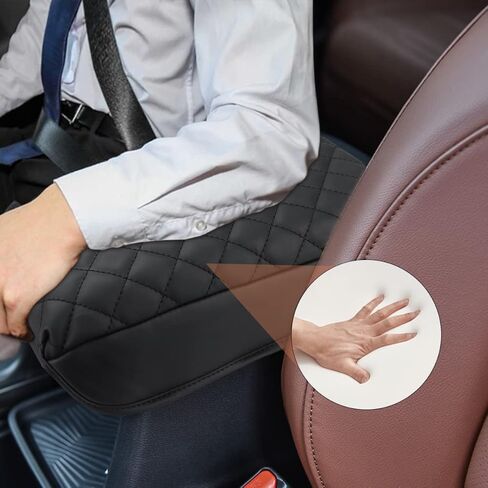 INTGET Car Console Cover for 2020 2021 2022 Honda CRV Accessories 2017 2018 2019 Leather Armrest Cover Arm Rest Box Lid Seat Protector for 2021 Honda CR-V Center Console Cover (Black Cushion) in Kuwait