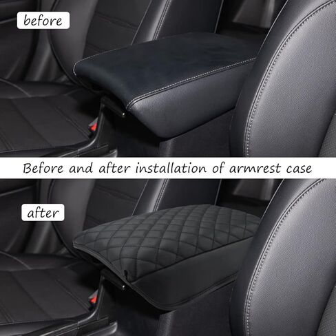 INTGET Car Console Cover for 2020 2021 2022 Honda CRV Accessories 2017 2018 2019 Leather Armrest Cover Arm Rest Box Lid Seat Protector for 2021 Honda CR-V Center Console Cover (Black Cushion) in Kuwait