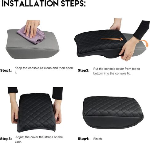 INTGET Car Console Cover for 2020 2021 2022 Honda CRV Accessories 2017 2018 2019 Leather Armrest Cover Arm Rest Box Lid Seat Protector for 2021 Honda CR-V Center Console Cover (Black Cushion) in Kuwait