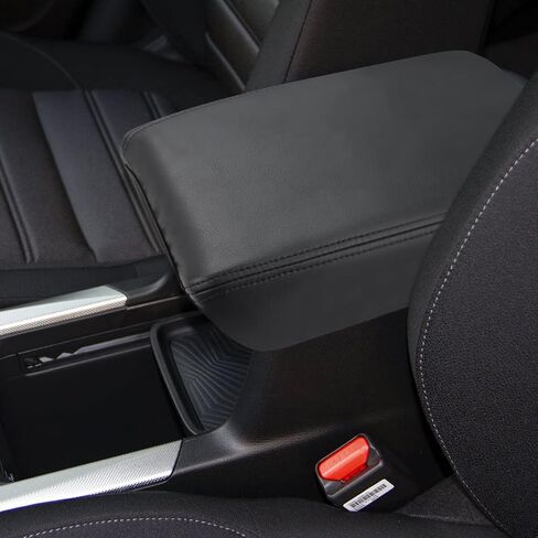 غطاء وحدة التحكم في السيارة INTGET لعام 2020 2021 2022 ملحقات Honda CRV 2017 2018 2019 غطاء مسند ذراع جلدي غطاء صندوق مسند الذراع واقي مقعد لغطاء وحدة التحكم المركزية Honda CR-V لعام 2021 (وسادة سوداء) in Saudi Arabia