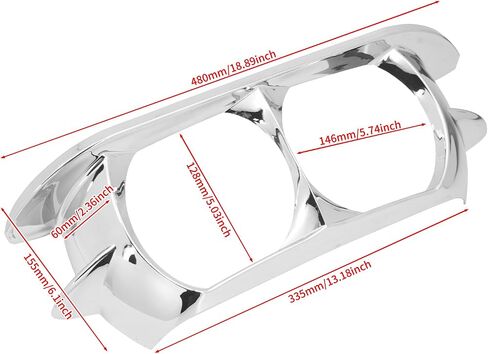 HDBUBALUS Motorcycle Headlamp Headlight Trim Cover Bezel Fit for Harley Road Glide 2015-2023 Chrome in Saudi Arabia