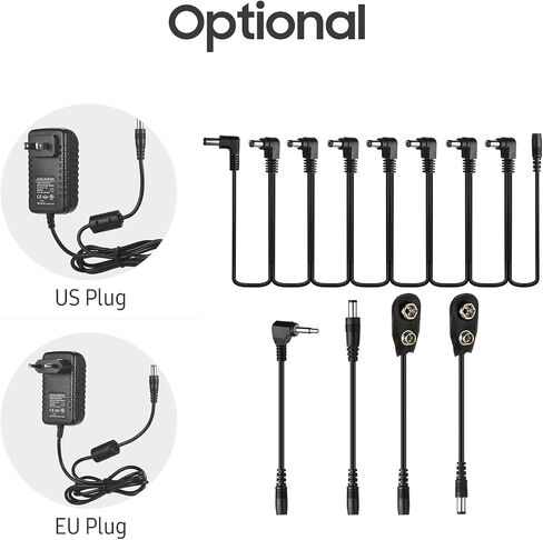Guitar Effect Pedal Power Supply,CP-07B Guitar Effects Power Supply Adapter DC 9V 1A with 8-Way Daisy Chain Cable Reversed Polarity Cables Battery Clip Cables in Saudi Arabia