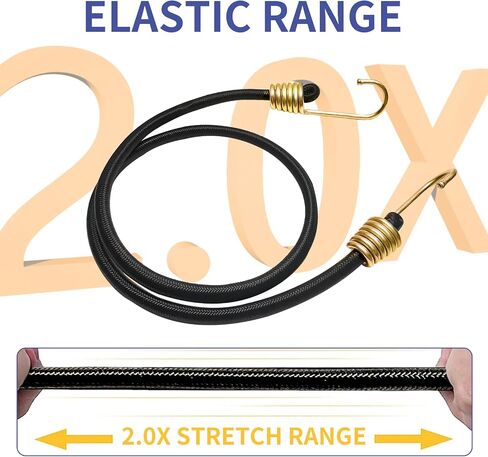 12" Bungee Cords with Hooks,6 Pcs Elastic Cord Double Layer Webbing Superior Material Multi-Purpose Bungee Cords Heavy Duty Outdoor for Tent,Luggage Rack,Various Cargoes, Weatherproof & UV in Saudi Arabia
