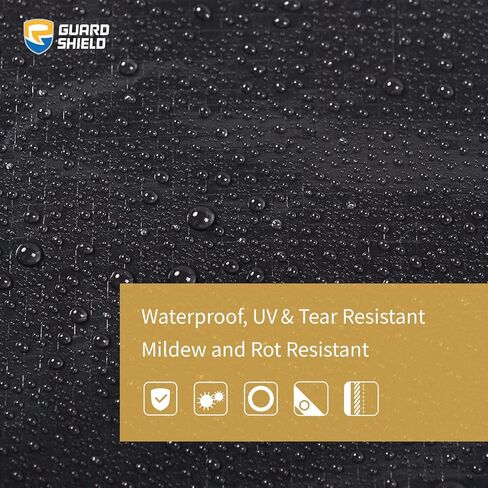 GUARD SHIELD غطاء من قماش القنب الأسود المقاوم للماء مقاس 14 × 14 قدمًا متوسط ​​التحمل لجميع الأغراض من البوليستر 7 مل in Kuwait