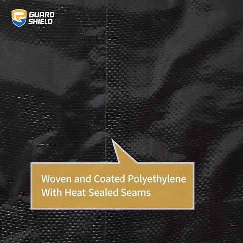 GUARD SHIELD غطاء من قماش القنب الأسود المقاوم للماء مقاس 14 × 14 قدمًا متوسط ​​التحمل لجميع الأغراض من البوليستر 7 مل in Kuwait