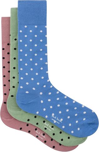 PS Paul Smith Men's Polka Dot 3-Pack Socks, Multicolor, One Size in Saudi Arabia