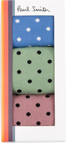 PS Paul Smith Men's Polka Dot 3-Pack Socks, Multicolor, One Size in Saudi Arabia